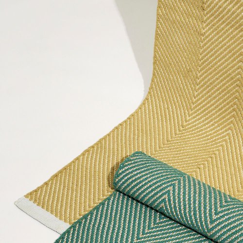 Hübsch Taiwan 【Hübsch】－701508 芥黃色V字織紋編織地毯 地墊