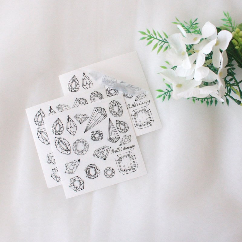 Drawing gemstone sticker - สติกเกอร์ - กระดาษ 