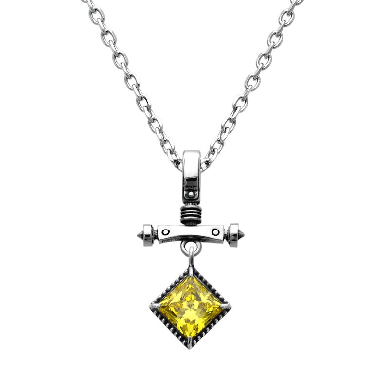 シルバー925ネックレス メンズ/黄色/メンズアクセサリー/シルバーアクセサリー/日本製/シルバーアクセ 925 ネックレス/fc264 - 項鍊 - 純銀 銀色