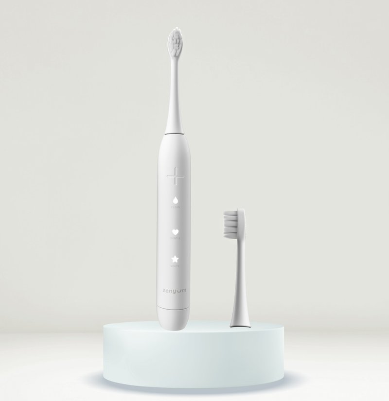 ZenyumSonic (White) + Premium DuPont Brush Head 1Pc #Electric Toothbrush - แปรงสีฟัน - วัสดุอื่นๆ ขาว