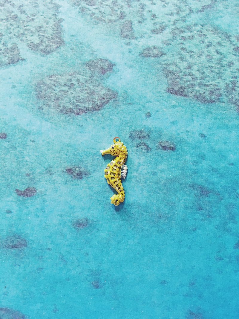 手繪墜子 - 海馬 - 其他 - 銅/黃銅 黃色