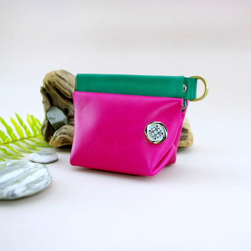✐. Three-dimensional multi-function shrapnel small package. ✐ --- purse / bag of small objects / Storage / Key / Headset - Coin Purses - Genuine Leather Pink