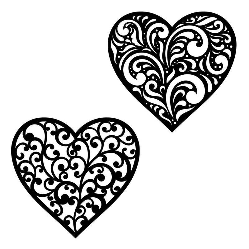 Heart svg, heart template, heart pdf, heart png, heart laser cut, heart cut file - 圖文模板設計 - 其他材質 