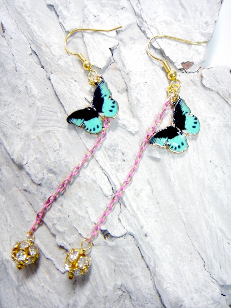 TIMBEE LO butterfly earrings one pair of garden << Offer >> - ต่างหู - โลหะ สีน้ำเงิน