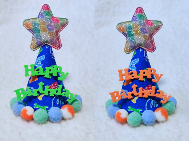 Birthday star 生日之星 寵物生日帽 - 寵物衣服 - 棉．麻 藍色