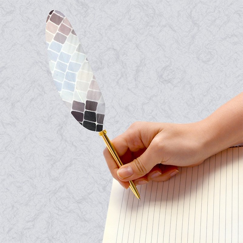 日本Quill Pen 羽毛原子筆 WaterColor水墨系列 W06 羽毛筆 - 原子筆 - 其他材質 灰色
