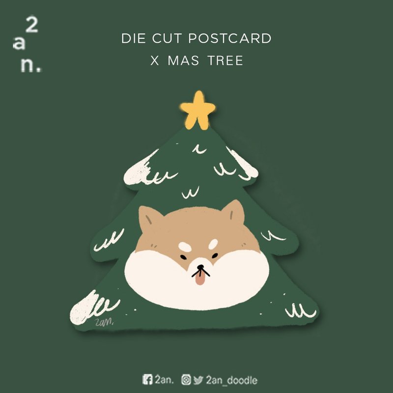Postcard : Xmas shiba dog - 卡片/明信片 - 紙 