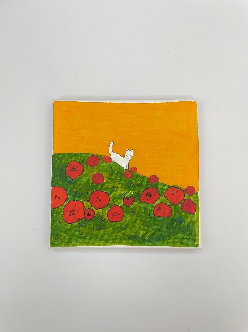 庭の猫フレーム - ウォールデコ・壁紙 - フラックス イエロー