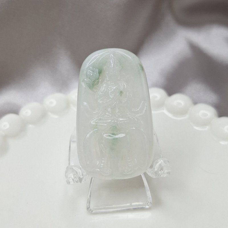 冰潤飄 花普賢菩薩吊墜 生肖龍蛇守護神 | 天然緬甸玉A貨翡翠 - 項鍊 - 玉石 