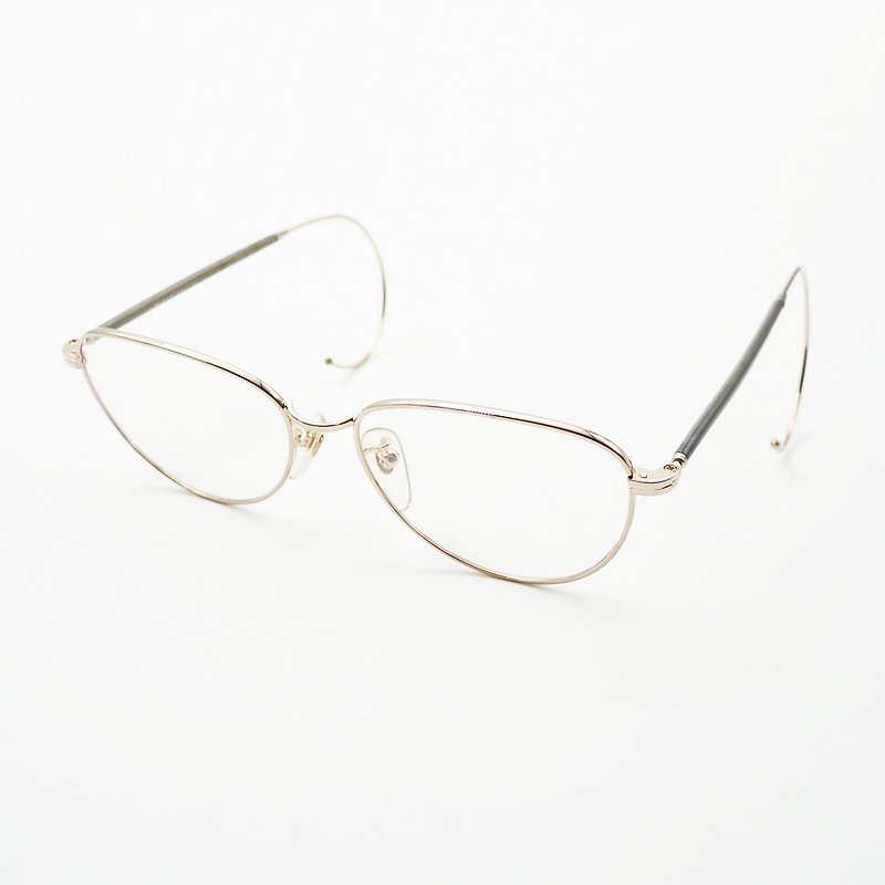 夢露眼鏡店 / 日本90年代後勾眼鏡框 no.A23 vintage - 眼鏡/眼鏡框 - 貴金屬 金色