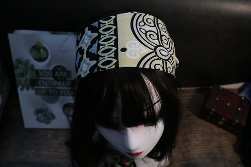 繡娘 米色花紋頭巾頭飾波西米亞風花頭箍