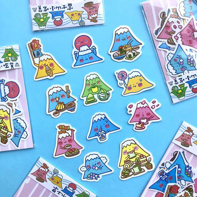 fuji mountain sticker set - สติกเกอร์ - พลาสติก สีน้ำเงิน