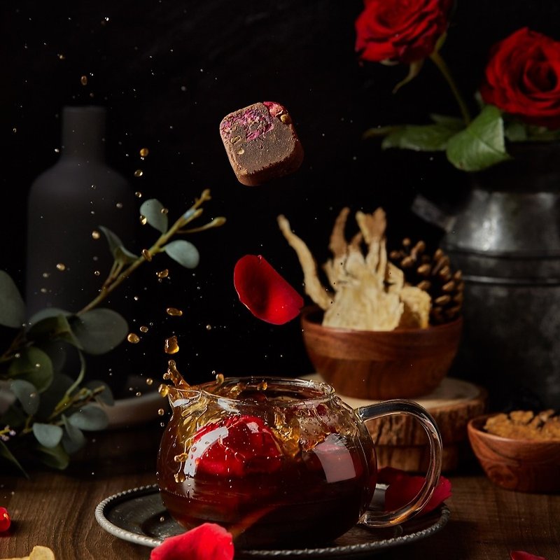 糖鼎 黑糖磚- 玫瑰四物-輕巧包 7入 - 蜂蜜/黑糖 - 其他材質 紅色