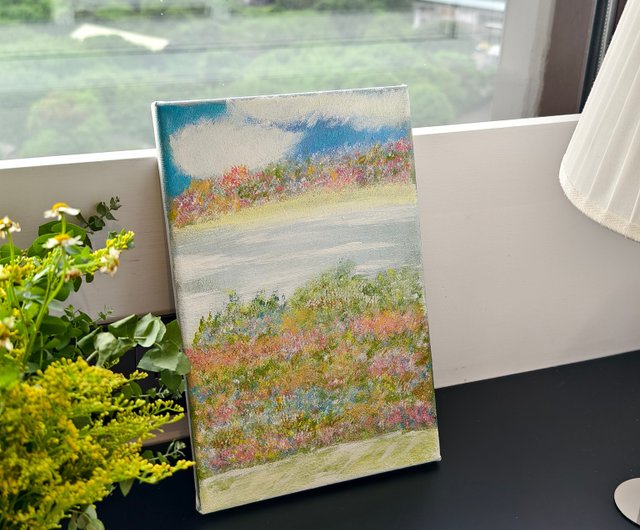 花の絵画/田園絵画/花と草の絵画/距離抽象絵画/カラー絵画
