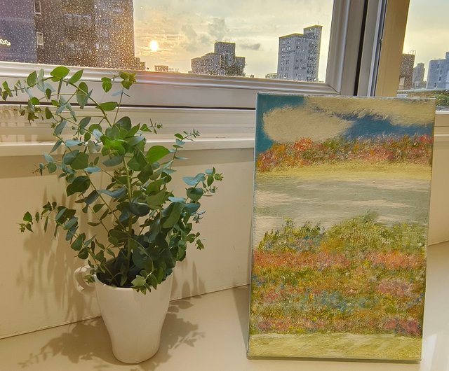 アクリル画 抽象的な花のデザイン テクスチャーアート アクリル画 抽象画 恋愛運 風水 インテリア