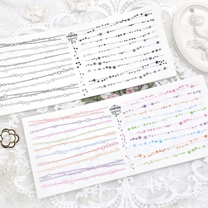 :Starlight Line (Black/Color): Matte Transparent sticker - 貼紙 - 其他材質 