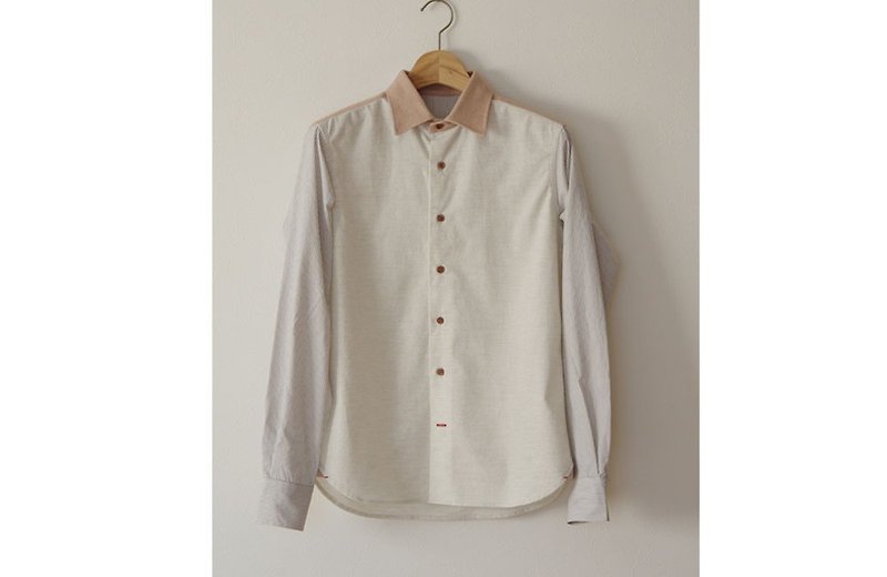 Acorn flannel usage shirt mens - เสื้อเชิ้ตผู้หญิง - ผ้าฝ้าย/ผ้าลินิน ขาว