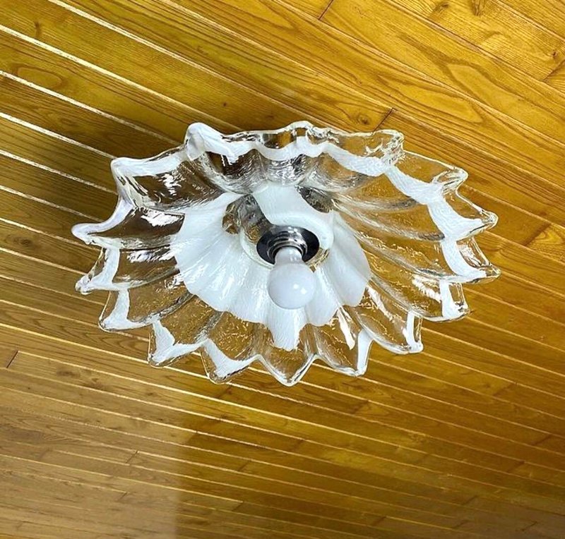 大型穆拉諾玻璃吊燈| 復古吊燈花形 - 燈具/燈飾 - 玻璃 透明