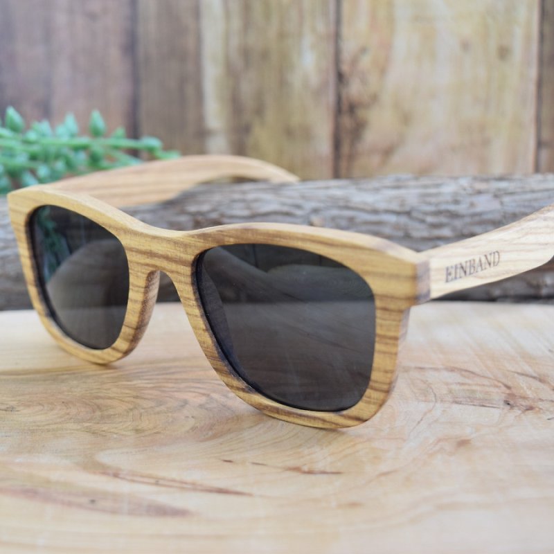 ไม้ แว่นกันแดด สีนำ้ตาล - EINBAND Wood Sunglasses / Zebrawood