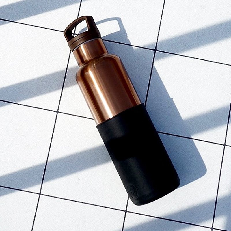 美國HYDY時尚保溫水瓶, CinCin Deco系列-午夜黑-古銅金 - 590ml - 水壺/水瓶 - 其他金屬 金色