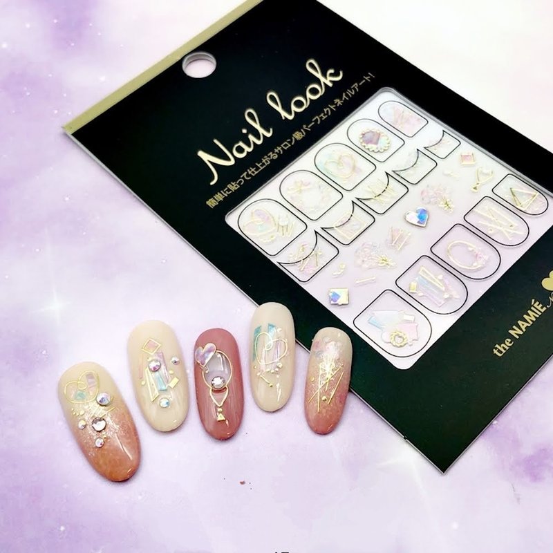 【 DIY 美甲】Nail Look 美甲裝飾藝術貼紙 珠光花朵 - 指甲油/指甲貼 - 紙 金色