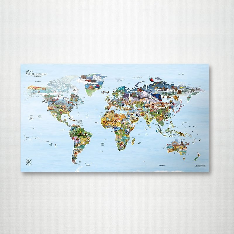 探索世界地圖海報 - 地圖 - 紙 多色