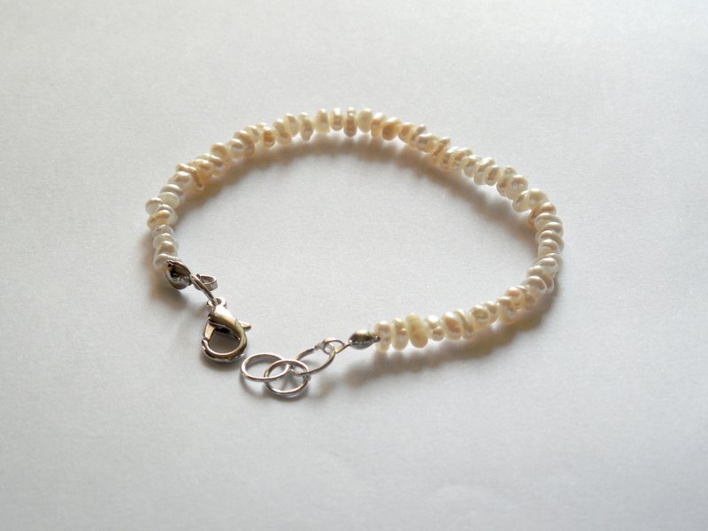 Freshwater Pearl Irregular Bracelet (Adjustable Length) - Bracelets - Pearl White