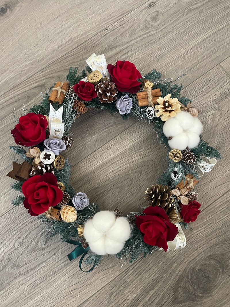 Permanent rose Christmas wreath - Dried Flowers & Bouquets - Other Materials 