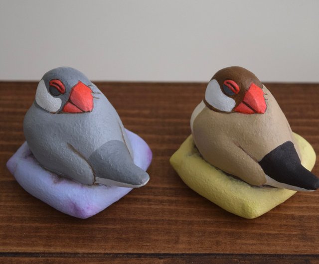すやすや文鳥 シルバー文鳥/シナモン文鳥 - ショップ もっちょこ 置物