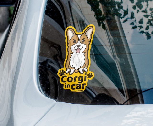 Corgi Car Sticker, Cute Dog Sticks On The Inside Car Sticker ...