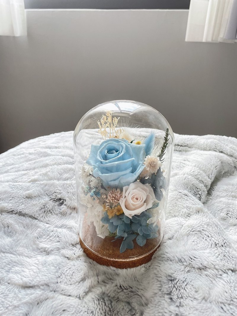 Fuxi Strictly Selected Card Fen Fragrance Laboratory Immortal Flower Glass Cup Summer Limited Fresh Ocean Blue - Dried Flowers & Bouquets - Plants & Flowers 