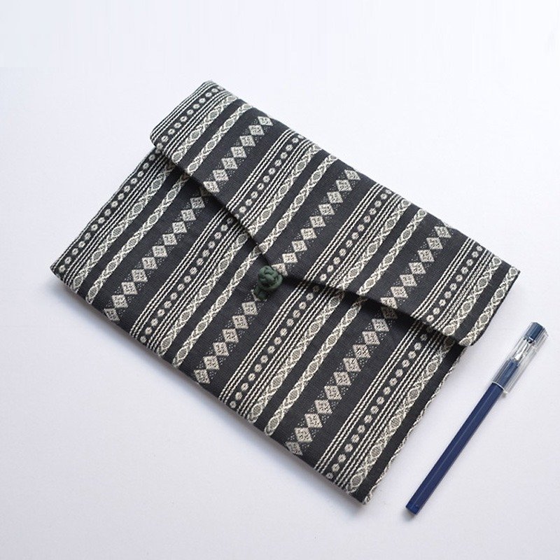 BUFU  Chinese-style handmade handbag/ ipad mini case limited A160609 - クラッチバッグ - コットン・麻 ブルー