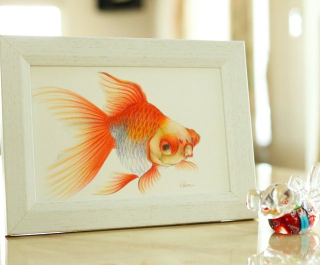 Illustration Of The Goldfish Red Moor 金魚原画出目金 設計館deme Tyoubi 海報 掛畫 掛布 Pinkoi