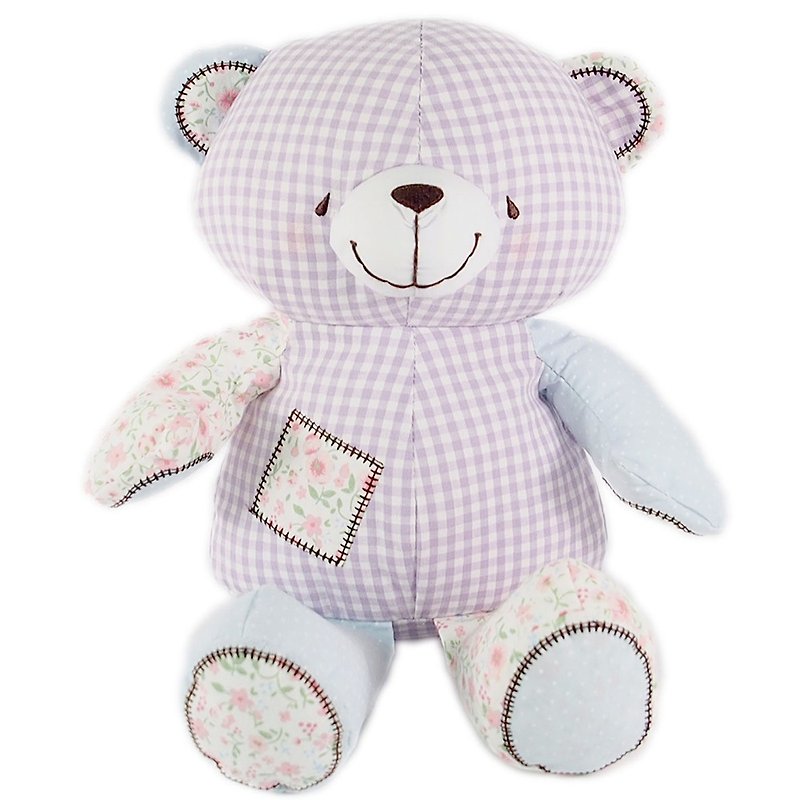8吋/Splicing Fabric Bear [Hallmark-ForeverFriends Plush-Vendor Series] - Stuffed Dolls & Figurines - Other Materials Purple