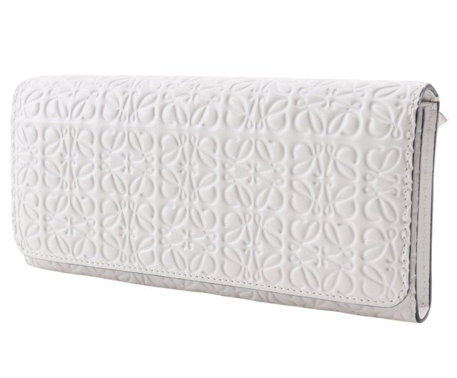 日本直送】ロエベ LOEWE リピートアナグラム 長財布 レザー 白 ユニ