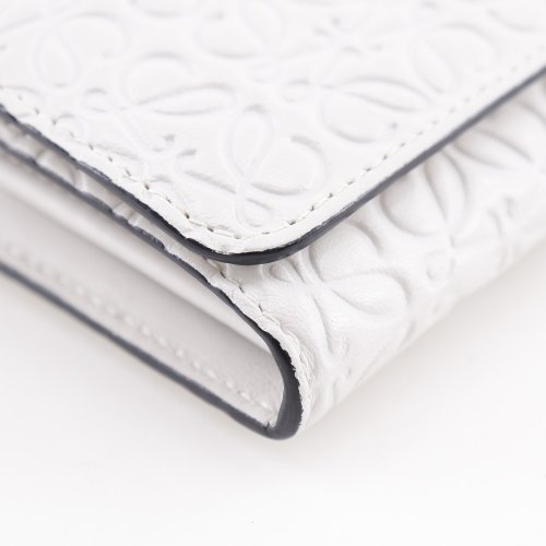 日本直送】ロエベ LOEWE リピートアナグラム 長財布 レザー 白 ユニ