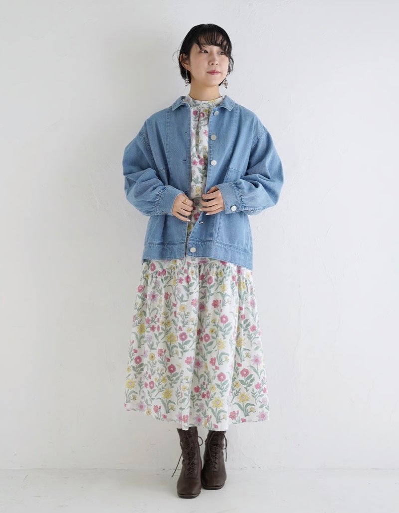 ふわりと揺れる花畑のようなスカート、Dreamコットンカディスカート pink - 裙子/長裙 - 棉．麻 粉紅色