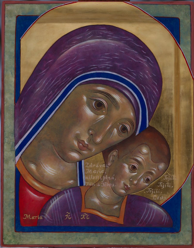 Icon Theotokos/Mary Icon/Mary with Jesus/Baby Jesus Icon/Painting Mary and Jesus - ตกแต่งผนัง - ไม้ หลากหลายสี