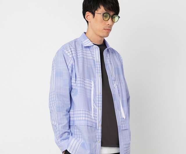 Wide Spread Collar Shirt / Blue - Shop TMCAZ Men's Shirts - Pinkoi