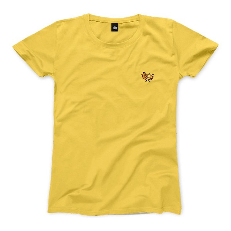 チキン -   -  MEATあなたに素敵な黄色 - レディースTシャツ - Tシャツ - コットン・麻 