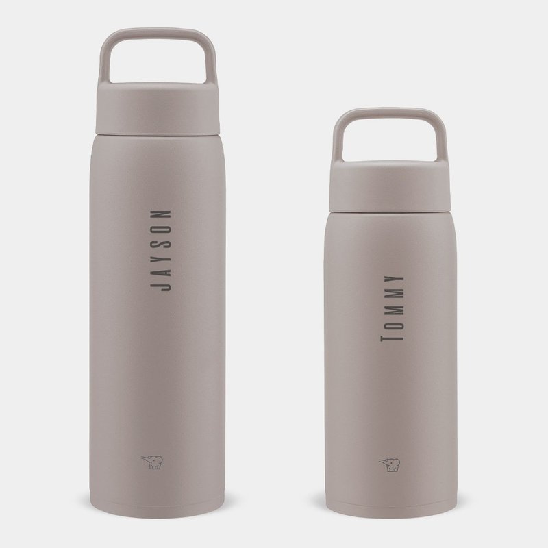 【父親節客製化禮物】英文名 大容量象印保溫瓶 800/1000ml PU004 - 保溫瓶/保溫杯 - 不鏽鋼 灰色