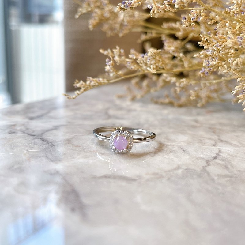 Taro sees the beauty// Zi Lihui S925 Sterling Silver Adjustable Ring - General Rings - Sterling Silver Purple
