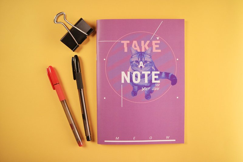 ディアホーンデザイン/ディアホーン MEOW Your Life Notebook 猫 パープル - ノート・手帳 - 紙 パープル