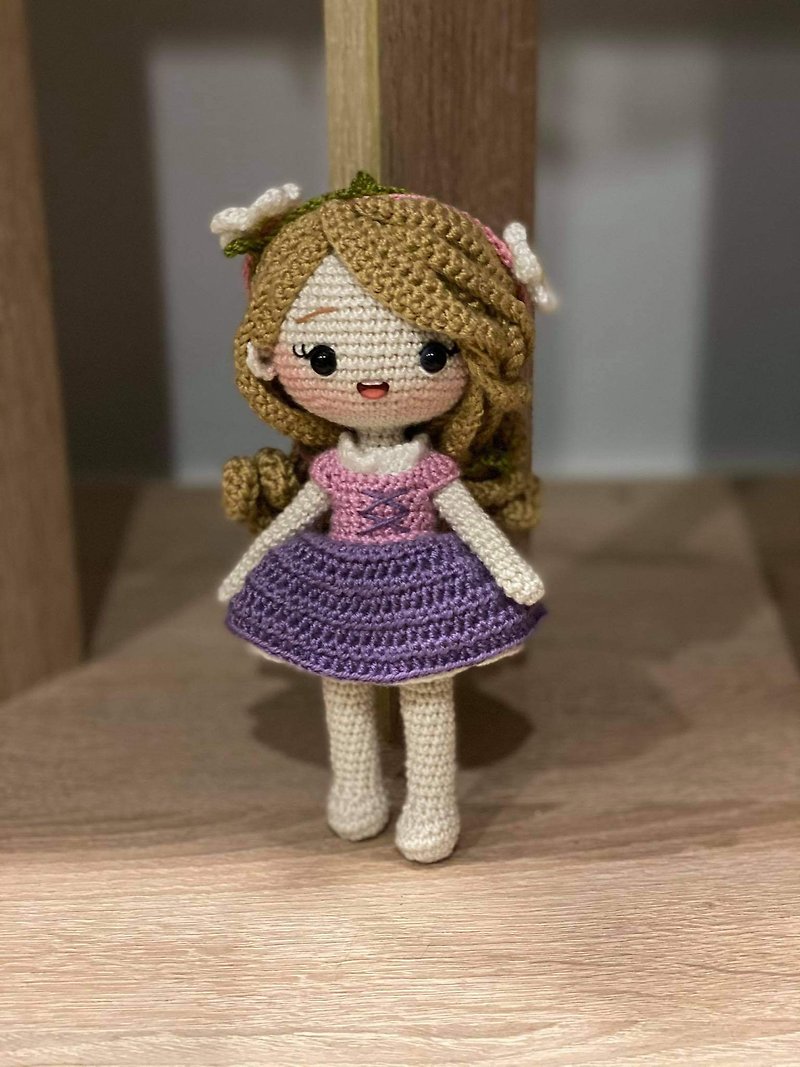プリンセスラプンツェルニット人形かぎ針編みの人形、手作りの人形、手工芸品 - 人形・フィギュア - その他の素材 多色