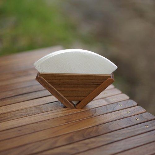kinakoma-craft 咖啡濾網支架 可容納 1-2 杯 胡桃木