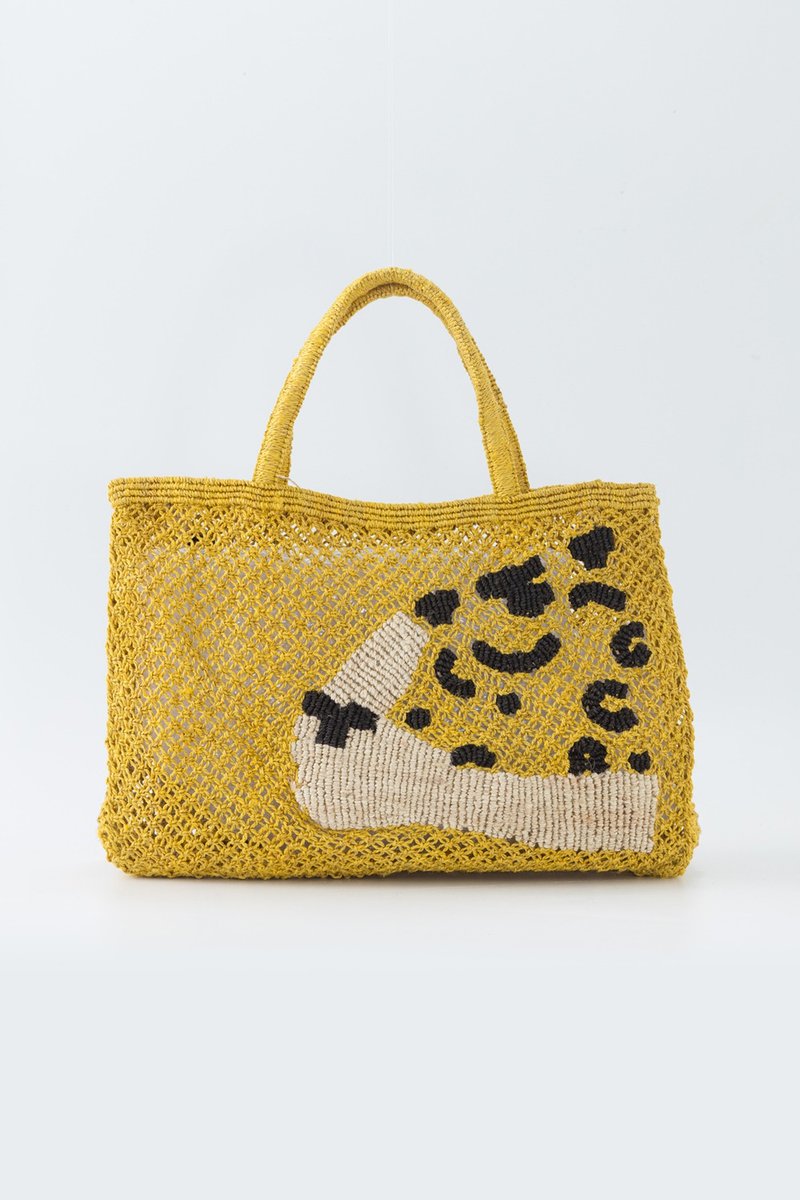 The Jacksons Leopard Face -Yellow / S - Handbags & Totes - Cotton & Hemp Multicolor