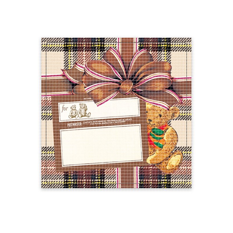Winter check label sticker (brown) - 貼紙 - 紙 