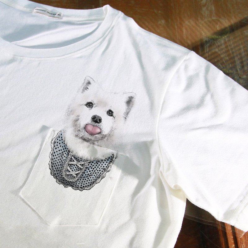 [Pocket Zoo] Magnolia - Men's T-Shirts & Tops - Cotton & Hemp White