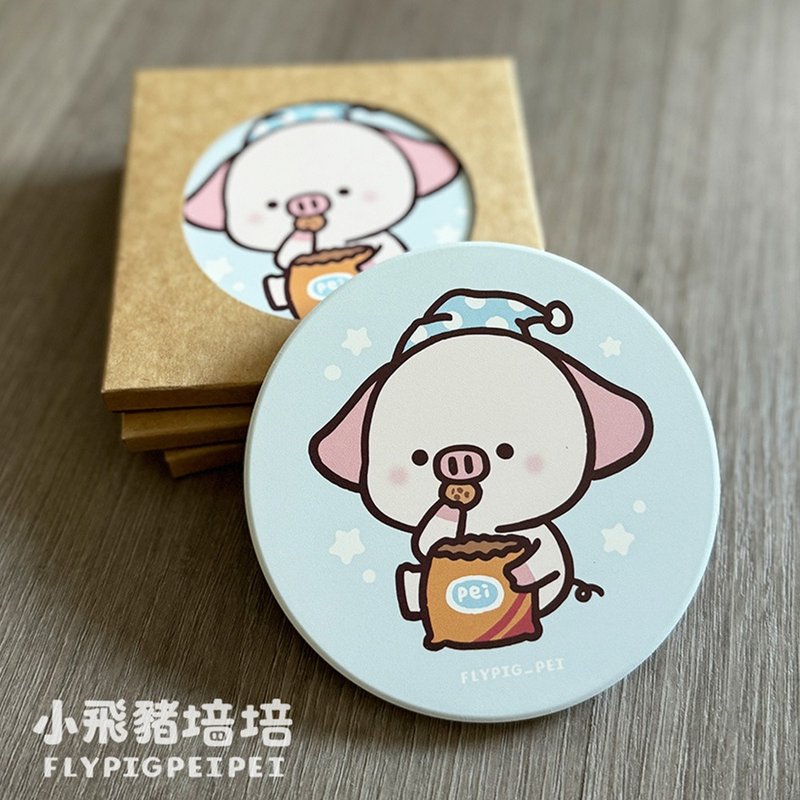 鶯歌陶瓷杯墊 I 吸水杯墊 I 小飛豬培培 - 杯墊 - 其他材質 