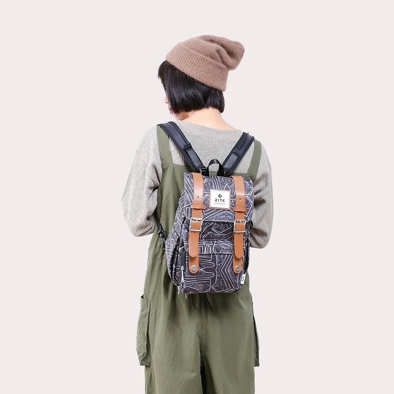 [Twin Series] 2018 Advanced Edition - Traveler Backpack (Small) - Camouflage Deep - กระเป๋าเป้สะพายหลัง - วัสดุกันนำ้ สีเทา